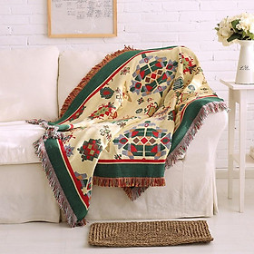 Thảm cotton phủ ghế sofa Thảm khăn trang trí Màu Thổ cẩm PA9455