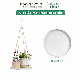 Mua Set dây treo Macrame kèm đĩa đựng chậu MONROVIA  trang trí trong nhà  sân vườn  đan thủ công tỉ mỉ  Tiêu chuẩn Châu Âu