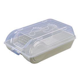 KKmoon Transparent Shoe Box with Lid Stackable Breathable Storage Shoe Boxes Space-saving Shoes Organizer Container for
