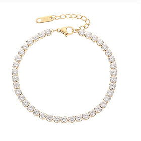 Lắc tay nữ đính đá zircon titan ko đen tt 4285
