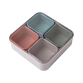 Divided Serving Tray with Lid Food Storage Containers for Nuts Dessert Cakes