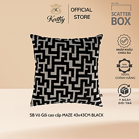 Mua SCATTER BOX Vỏ Gối cao cấp nhập khẩu Ireland Anh Quốc MAZE màu BLACK kích thước 43x43CM phong cách hiện đại