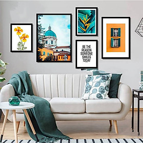 Bộ khung ảnh treo tường composite Hoa Thiên Điểu tặng đinh 3 chân  KA234