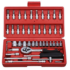 Mua Bộ Dụng Cụ Mở Bu Lông Ốc Vít Đa Năng 46 Chi Tiết tặng Kèm 3 Móc Dán Treo Tường Siêu Chắc (Giao màu ngẫu nhiên)