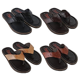 Dép nam da đà điểu Huy Hoàng da hột màu đen, nâu đất, vàng bò, nâu đỏ HT7413-14-15-16