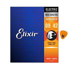 Mua Elixir 12002 - Bộ Dây Đàn Guitar Điện Cỡ 9 (9-42) - Chính Hãng (Electric Strings Phủ Lớp Nanoweb) - Kèm Móng Gảy DreamMaker