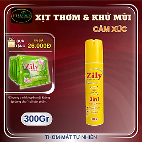 Xịt thơm & khử mùi Zily chai 300g - Tặng 1 dây xả vải Zily 10 gói
