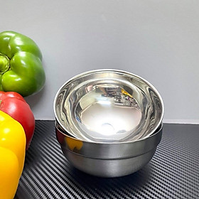 Mua COMBO 5 CHÉN INOX 2 lớp CÁCH NHIỆT CAO CẤP - Bộ 5 Chén Bát chất liệu 100% INOX  với kiểu dáng Hàn Quốc SANG TRỌNG