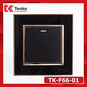 Công Tắc Âm Tường Đen Viền Vàng Có Đảo Chiều Chính Hãng Tenko TK-F66-01