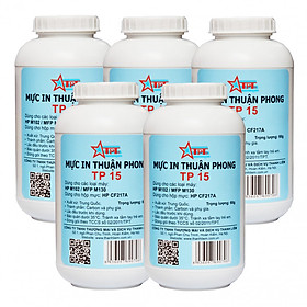 BỘ 5 Chai Mực đổ Thuận Phong TP15 dùng cho máy in HP M102 / MFP M130 - Hàng Chính Hãng