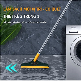 Cây Chà Sàn Nhà tắm Kitimop - Z4 thiết kế đầu gạt nước và đầu chổi xoay