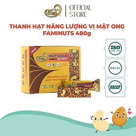 Thanh Hạt Năng Lượng FAMINUTS Vị Táo Đỏ, Cacao, Mật Ong, Cà Phê Nutsbar Energy Hộp 12 Thanh 480g - Thực Phẩm Tiếp Năng Lượng Lành Mạnh