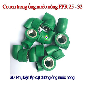 Co ren trong (Cút 90° ren trong) ống nước nóng PPR phi 25 32 - phụ kiện ống nước nóng, lạnh