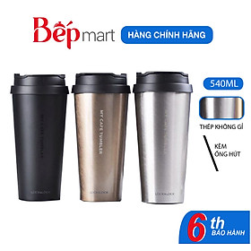 Ly giữ nhiệt LocknLock LHC4151 clip tumbler 540ml, kèm ống hút, thép không gỉ -Hàng chính hãng
