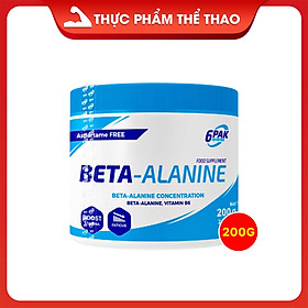 Thực phẩm bổ sung BETA-ALANINE - Tăng sức bền - Hộp 200g - Hàng chính hãng 6PAK