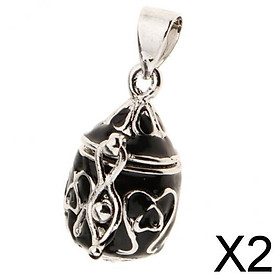 2xEnamel Openable Cremation Keepsake Urn Pendant for Necklace Pendant Black