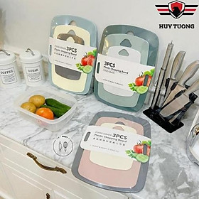 Mua Thớt nhựa kháng khuẩn cao cấp set 3 thớt 3 màu - Huy Tưởng