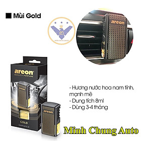 Nước hoa ô tô cao cấp chính hãng Areon kẹp cửa gió điều hòa hương Gold Sport Lux