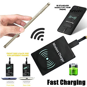 Đầu Sạc Không Dây Chuẩn Type A / B / C Cho Điện Thoại Android Iphone - Black, Black