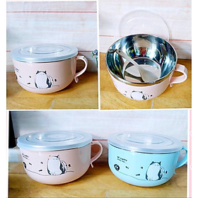 Mua Ca Ăn Mì Cách Nhiệt 2 Lớp Ruột Inox Họa Tiết Xinh Xắn