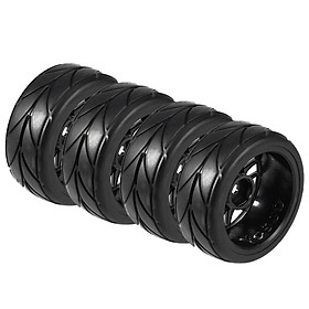 4PCS 1/10 Rubber Tire RC Racing Car Tires On Road Wheel Rim Fit For HSP HPI 9068-6081 RC Car Part Diameter 65mm Tires