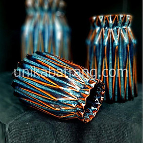 Mua Bộ Bình Thắt Cổ Trang Trí Men Xanh Hỏa Biến - Bát Tràng Unika