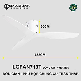 Mua Quạt Trần Hiện Đại LGFAN719T - Trắng | Quạt Trần Lắp Chung Cư