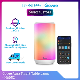 Hình ảnh Đèn LED để bàn thông minh RGBIC Govee Aura Smart Table Lamp H6052 | Chế độ đọc sách, đèn ngủ, báo thức chăm sóc sức khoẻ