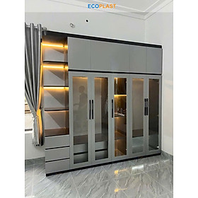 Mua Tủ áo lớn EcoPlast Juno Sofa ngang 2m4 x cao 2m4 chạy led cánh kính