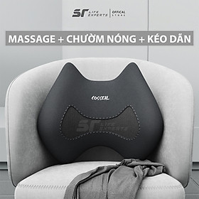 Gối Tựa Lưng Massage Túi Khí Kéo Dãn,Tích Hợp Chườm Nóng Công Thái Học, Giảm Đau Cột Sống - Sairui