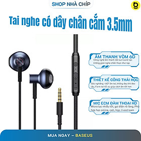Tai nghe chân cắm 3.5mm âm thanh 6D Baseus H19 - Hàng chính hãng