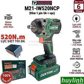 Mua Máy siết bulong dùng pin Dekton M21-IW520NCP  - Đầu khẩu 1.2  ~12 7mm - Lực siết 520N.m