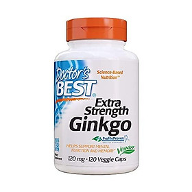 Doctor's Best Extra Strength Ginkgo, Non-GMO, Vegan, Gluten Free, Soy Free, Promotes Mental Function and Memory, 120 mg, 360 Count (Pack of 1)