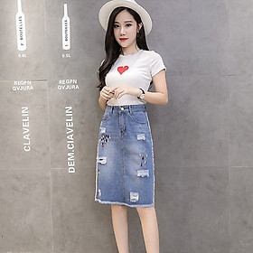 Chân váy dài Midi Jean Kyubi lưng cao dáng chữ A cài lưng độc đáo Nhiều  Mẫu  Váy Bò dài Cạp cao Ulzzang Ky ubi CVJ03  Shopee Việt Nam