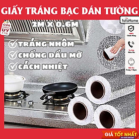 Cuộn Giấy Bạc Dán Bếp Cách Nhiệt, Miếng Decal Dán Tường Nhà Bếp Chống Thấm Bền Đẹp (Khổ 60cm)