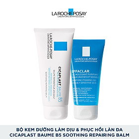 Bộ kem dưỡng làm dịu và phục hồi làn da La-Roche Posay Cicaplast Baume B5 100ml & Foaming Gel 50ml