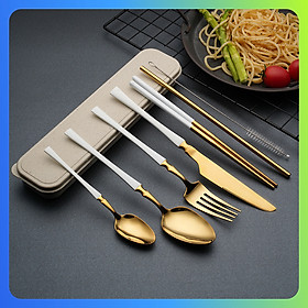 Mua Bộ Đũa Muỗng Thìa Dao Nĩa Ống Hút Inox 6 Món Tặng Cọ Rửa Ống Hút Mang Cơm Văn Phòng  Du Lịch Nhỏ Gọn