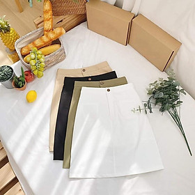Chân váy chữ A phối nút