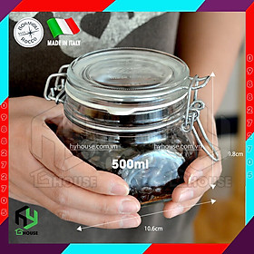 Hình ảnh ITALY-Hũ thủy tinh nắp cài FIDO - Bormioli Rocco - 500ml - Siêu kín hơi - Glass jar with airtight lid
