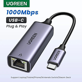 Mua Cáp chuyển USB TYPE C to LAN Ugreen 50737 hỗ trợ 1000Mbps vỏ nhôm Cao Cấp hàng Chính Hãng
