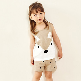 Đồ bộ ba lỗ cotton mặc nhà mùa hè cho bé trai, bé gái Unifriend size 2, 5, 6, 7, 8, 9, 10 tuổi