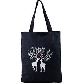 Túi Vải Đeo Vai Tote Bag 2 Con Hươu XinhStore