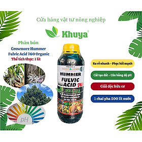 Phân bón lá sinh học Growmore Hummer Fulvic Acid 760 Organic 1 lít