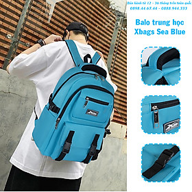 Balo trung học nhiều ngăn tiện lợi Xbags Sea ​​Blue Xb 3201