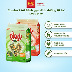 Combo 2 túi bánh gạo dinh dưỡng PLAY Let’s play - Thanh gạo lứt ngũ cốc, bánh ăn vặt healthy