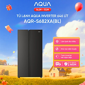 [SALE SỐC] Tủ lạnh Aqua Inverter 646 lít AQR-S682XA(BL) - Bảo hành 2 năm - Freeship toàn quốc - Hàng chính hãng
