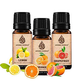 Hình ảnh Combo 3 Tinh Dầu Nguyên Chất Aroma Works: Tinh Dầu Vỏ Cam (10ml) + Tinh Dầu Vỏ Chanh (10ml) + Tinh Dầu Vỏ Bưởi (10ml)