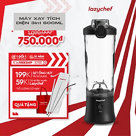 Mua Máy Xay Tích Điện Đa Năng 3IN1 Lazychef - Máy Xay Sinh Tố Kháng Nước IP67  Máy Xay Cầm Tay  Dung Tích 600ml  Hàng Chính Hãng