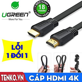 Cáp HDMI 4K dẹt dài 3m chính hãng Ugreen 50820