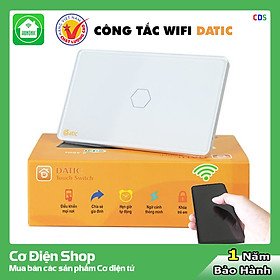 Công tắc thông minh HUNONIC DATIC 1 nút màu trắng - Điều khiển từ xa bằng điện thoại - Công nghệ 4.0